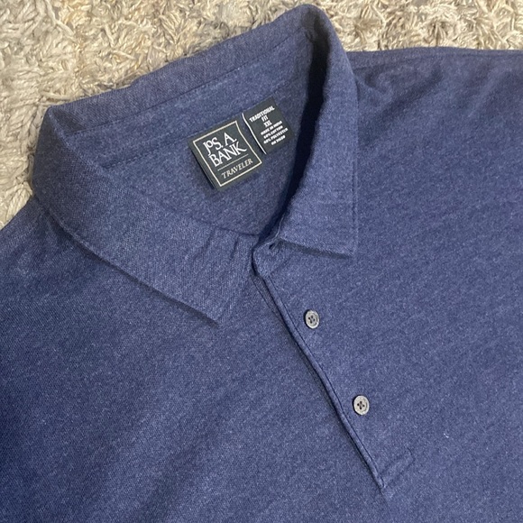 Jos. A. Bank Men's Blue traditional fit traveler Polo Shirt sz XXL - Picture 3 of 7